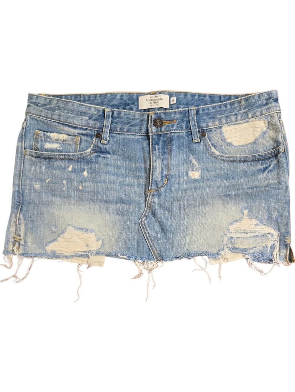 Abercrombie & Fitch Distressed Destroyed Cut Off Mini Skirt 6